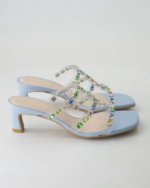 Chelisa Pantoletten in Blau