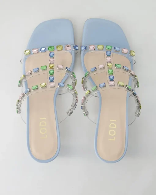 Chelisa Pantoletten in Blau