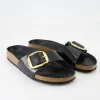 Madrid Big Buckle Pantoletten in Schwarz
