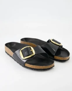 Madrid Big Buckle Pantoletten in Schwarz