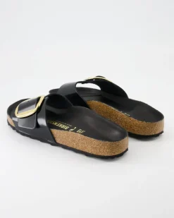 Madrid Big Buckle Pantoletten in Schwarz