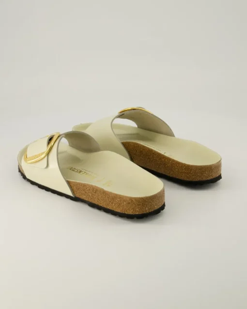 Madrid Big Buckle Pantoletten in Beige