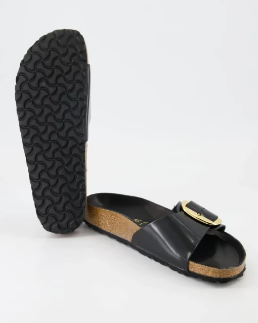 Madrid Big Buckle Pantoletten in Schwarz