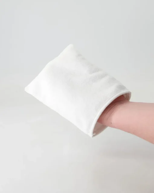 Mikrofaser-Handschuh Pflegeprodukt in Weiß