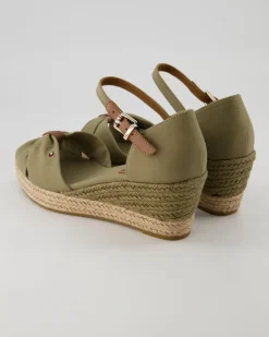 Basic Open Toe Mid Wedge Sandalen in Grün