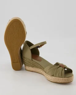 Basic Open Toe Mid Wedge Sandalen in Grün