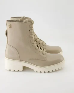 Chic Mid Heel Leather Lace-up Stiefeletten in Beige