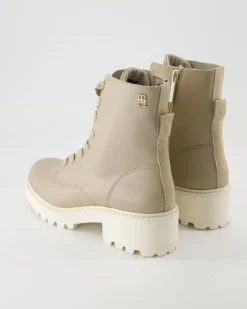 Chic Mid Heel Leather Lace-up Stiefeletten in Beige