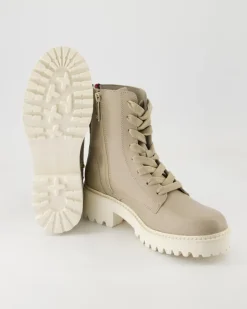 Chic Mid Heel Leather Lace-up Stiefeletten in Beige