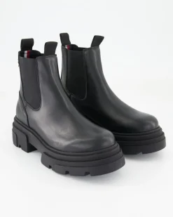Combat Leather Low Chelsea Chelsea Boots in Schwarz