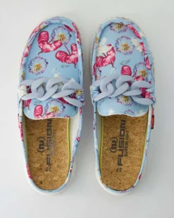 Ella chain calla Pantoletten in Blau