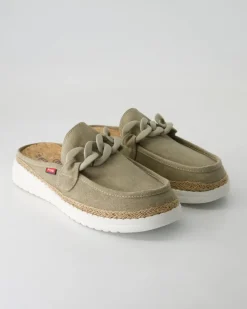 Ella chain raffia Pantoletten in Beige