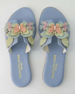 FB1089 Pantoletten in Blau