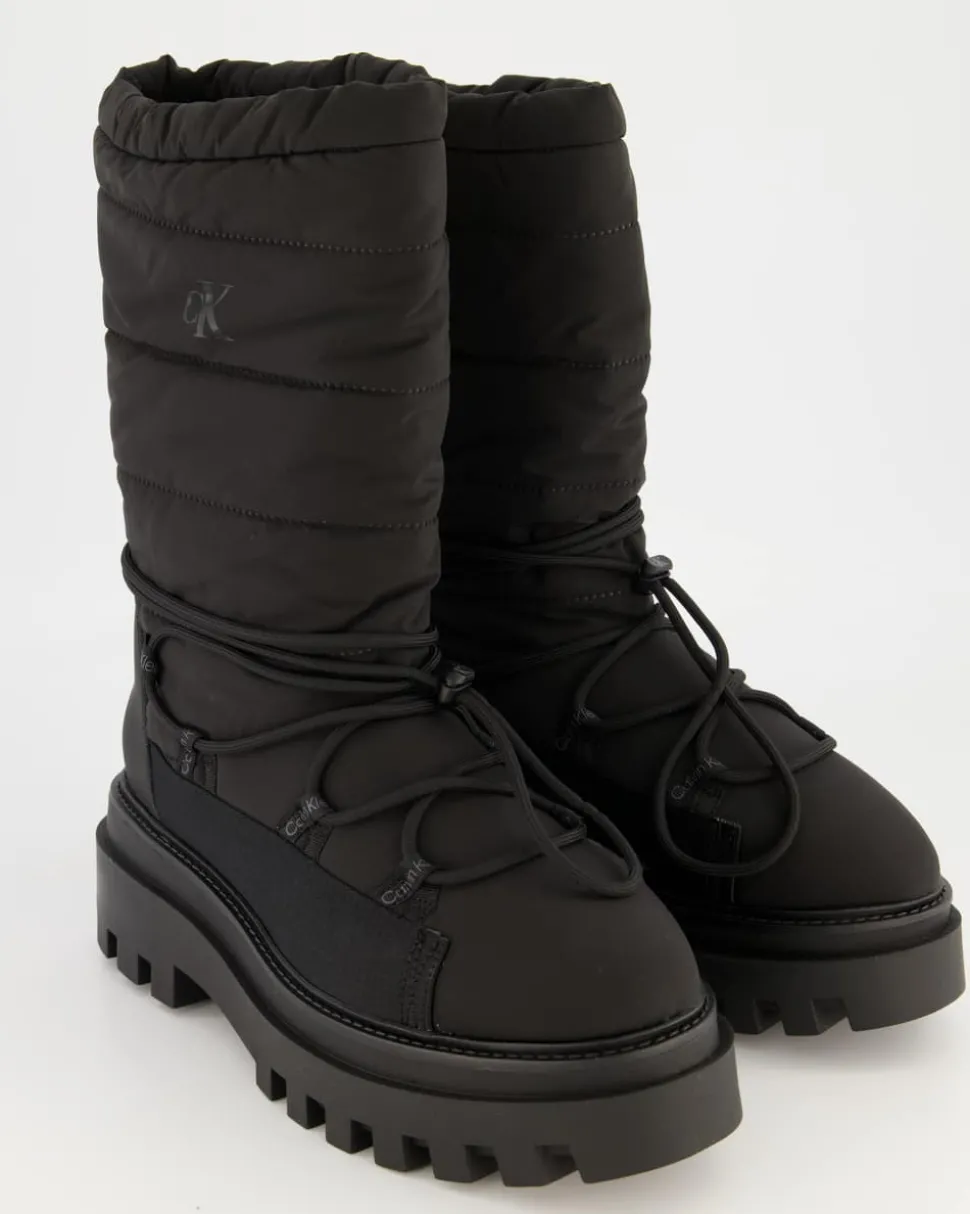 Flatform Snow Boot Nylon Winterstiefel in Schwarz