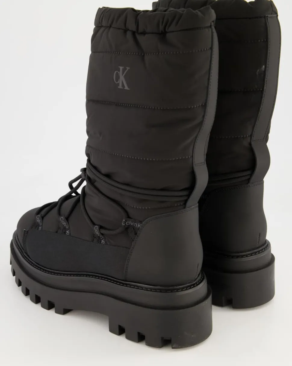 Flatform Snow Boot Nylon Winterstiefel in Schwarz