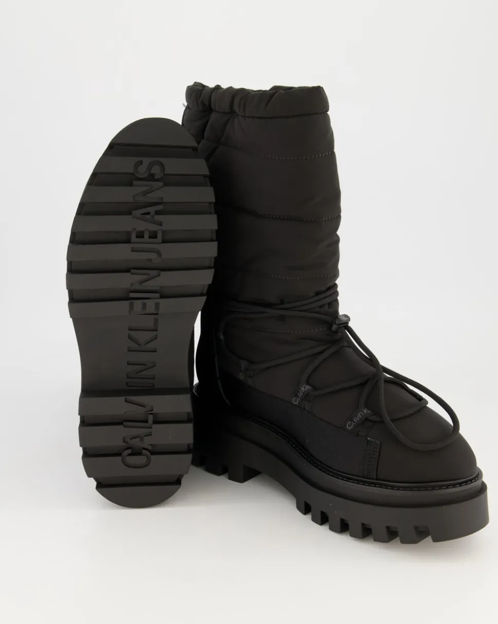 Flatform Snow Boot Nylon Winterstiefel in Schwarz
