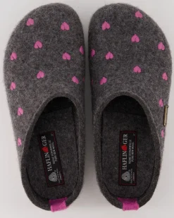 Grizzly Cuoricini Hausschuhe in Grau