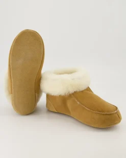 Hüttenpatschen Hausschuhe in Braun