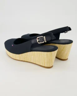 Iconic Elba Sling Back Wedges in Blau