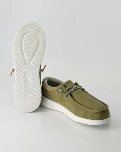 Jack stone washed canvas Slipper in Grün