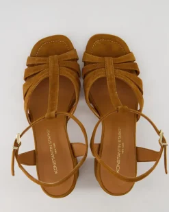 Jersey Sandalen in Braun