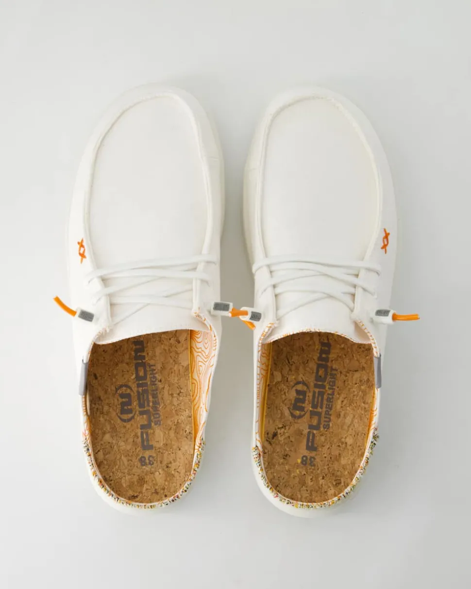 Lily capri washed Pantoletten in Weiß