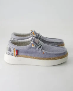 Lily linen light blue Slipper in Blau