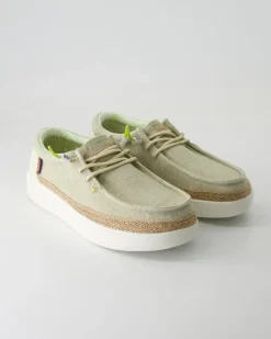 Lily linen moss Slipper in Grün