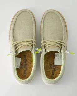 Lily linen moss Slipper in Grün