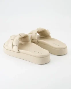 Padded Braided Pantoletten in Beige