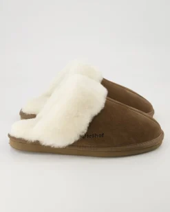Pantoffel Komfort Hausschuhe in Braun