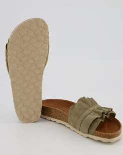 Rocio Serraje Volante Pantoletten in Grün