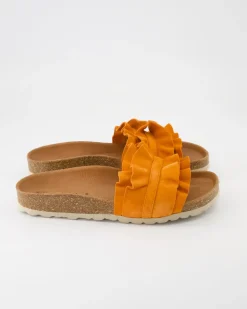 Rocio Serraje Volante Pantoletten in Orange