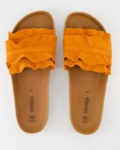 Rocio Serraje Volante Pantoletten in Orange