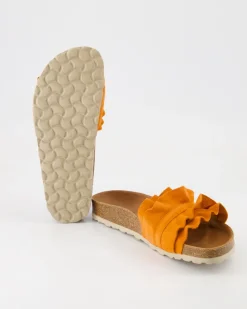 Rocio Serraje Volante Pantoletten in Orange