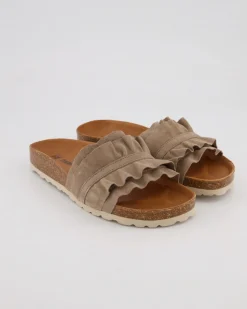 Rocio Serraje Volante Pantoletten in Grau