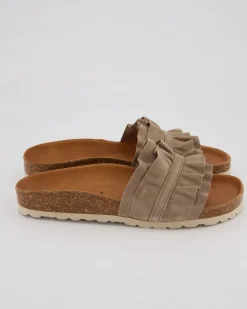 Rocio Serraje Volante Pantoletten in Grau