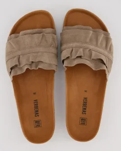 Rocio Serraje Volante Pantoletten in Grau