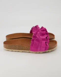 Rocio Serraje Volante Pantoletten in Pink