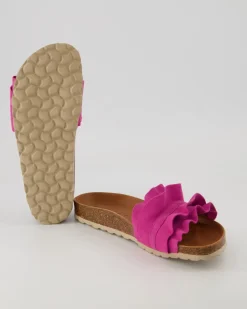 Rocio Serraje Volante Pantoletten in Pink