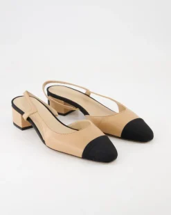 Rosette Slingpumps in Beige