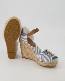 Seersucker High Wedges in Blau