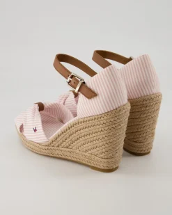 Seersucker High Wedges in Rosa
