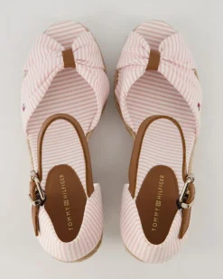 Seersucker High Wedges in Rosa