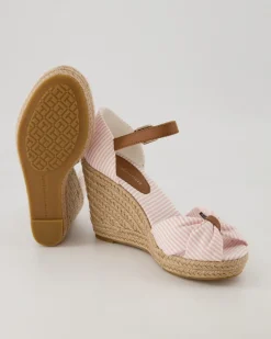 Seersucker High Wedges in Rosa