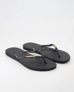 Slim Logo Zehentrenner in Schwarz