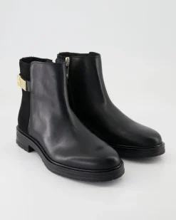 TH Logo Leather Mix Chelsea Stiefeletten in Schwarz