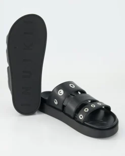 Tilda Leather Pantoletten in Schwarz