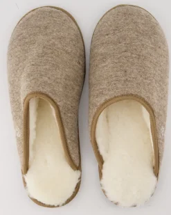 Trendy Filz Hausschuhe in Beige