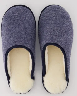 Trendy Filz Hausschuhe in Blau